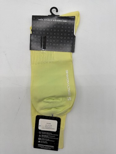 ONE PAIR NEW WITH TAG STACY ADAMS NYLON SLIKY RIBBED MEN'S CREW DRESS SOCKS - Picture 27 of 37