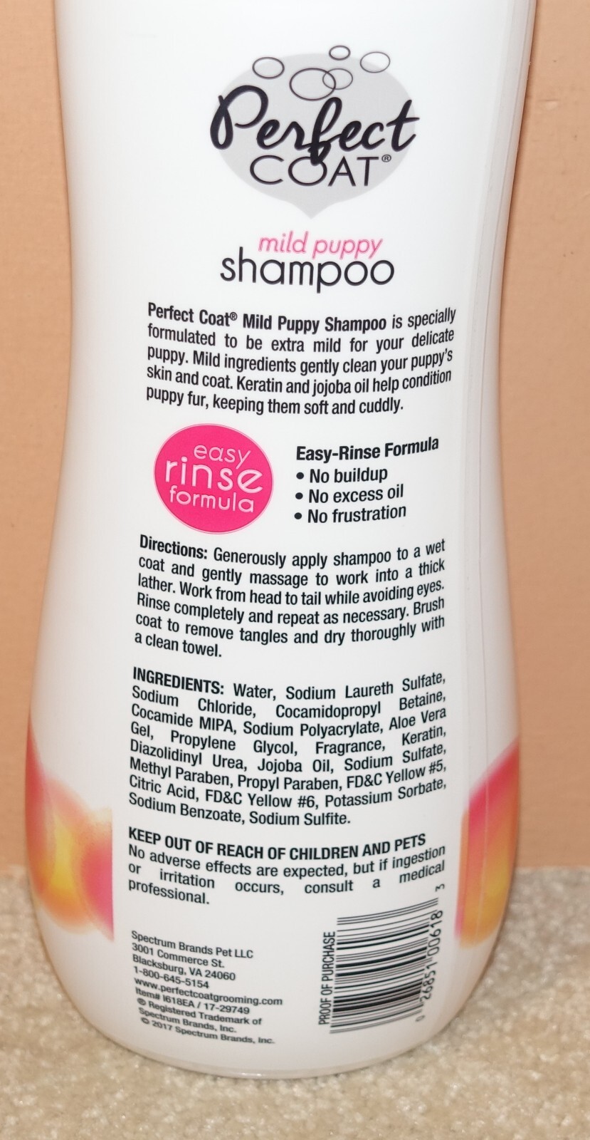 Perfect Coat 16 Oz PUPPY Dog MILD SHAMPOO Conditions Fur Baby Powder Scent