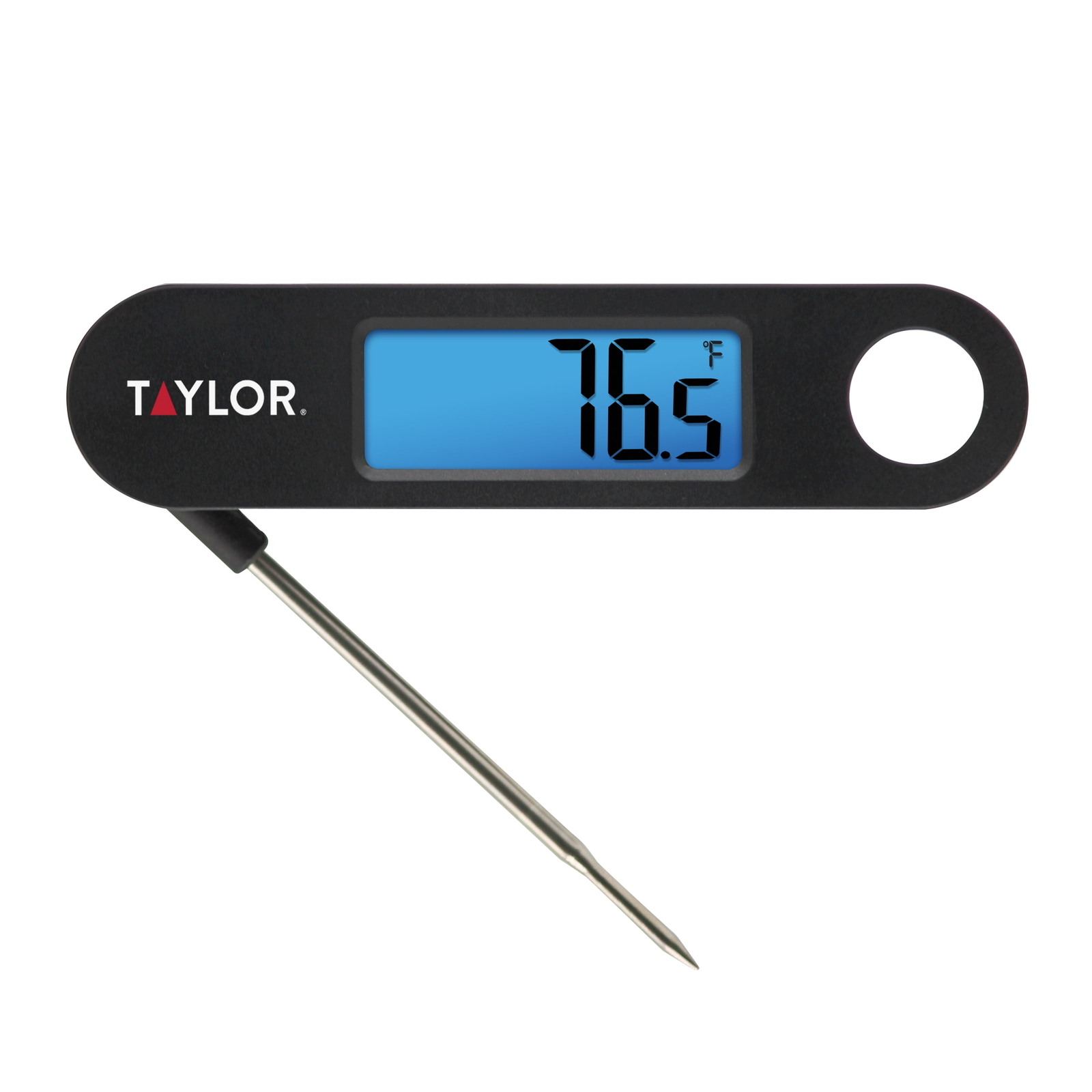 Stainless Steel Digital Folding Probe Meat Thermometer w/ Blue Backlight Display-image