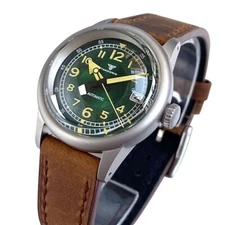 Military Sandblasted Tandorio Green Lume Sapphire Glass Japan NH35A Watches Mans