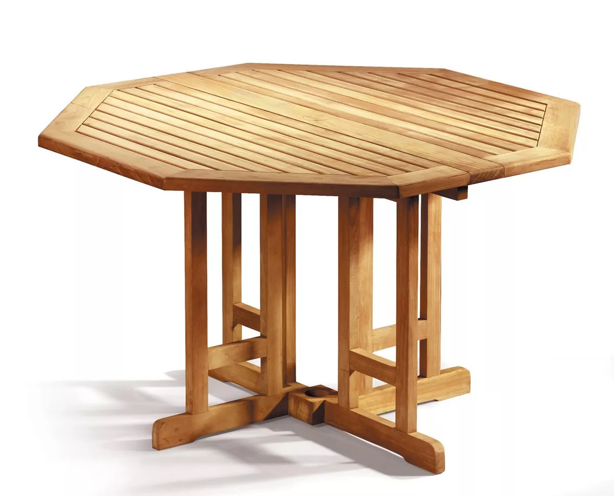 Teak Outdoor Folding Table Drop Leaf Berwick Range 1.2m