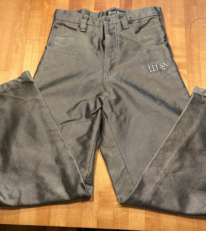 West Side Jeans Co. Size 28 Silver & Black Carpenter Style Pockets Baggy