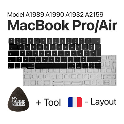 Ersatztaste fMacBook Pro (2018-2019)A1989 A1990 A1932 A2159 FR-Layout AZERTY Key