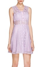 AQUA ~ Lavender Purple Crochet Lace Flare Party Dress S NEW $128