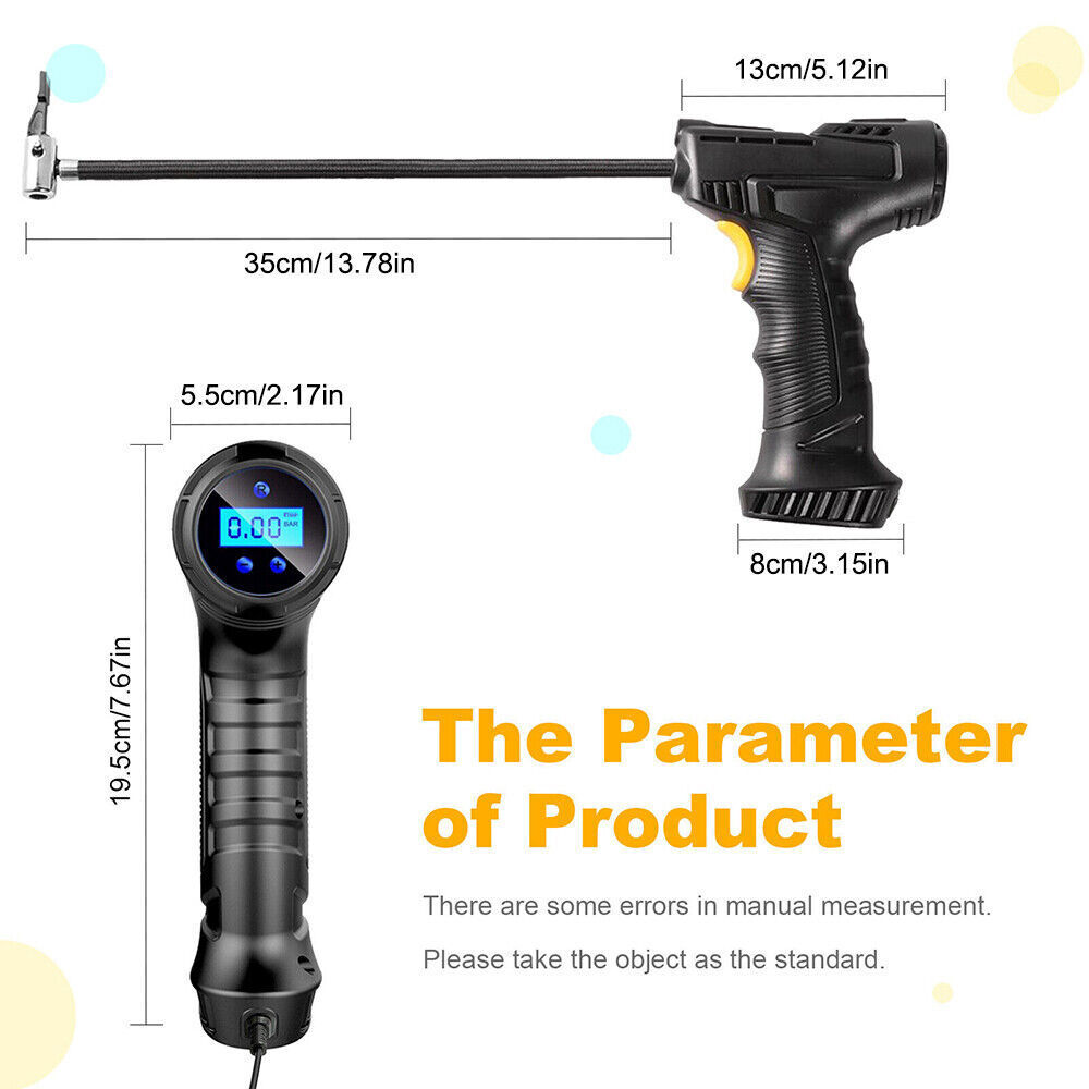 CAR AIR COMPRESSOR USB RECHARGEABLE CORDLESS TIRE INFLATOR PORTABLE AIR PUMP