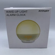 FITFORT Wake Up Light Alarm Clock Sunrise Sunset Simulation LED FM Radio SEALED