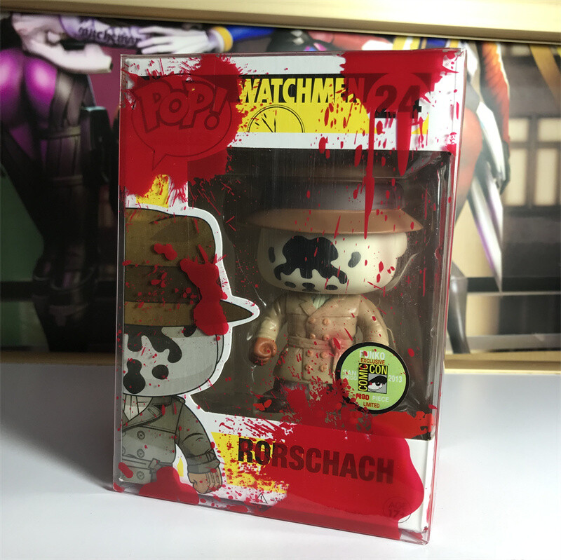 Pop! Movies Watch Men Rorschach(Bloody) 24# Vaulted Retired Rare With Protector