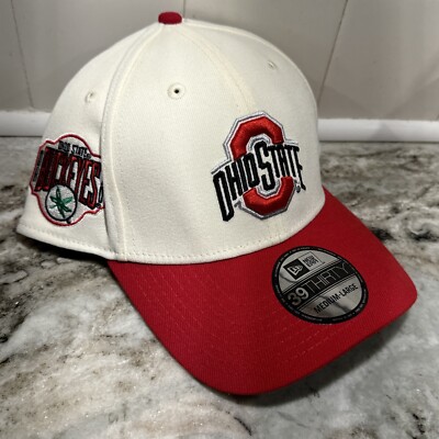New Era Ohio State Buckeyes 39Thirty Fitted Size M/L Cap Hat Beige/Red NWT