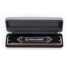 Tremolo Harmonica with Case 24 Hole Key of C Mouth Organ for Beginners Black