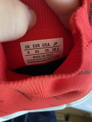 国内正規品 BALENCIAGA speed trainer uk43 $1150 Balenciaga Speed Trainer Rouge Red 43 EU 9UK 10 USA