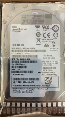 HPE Enterprise 1.2TB (872479-b21) Hard Drive for sale online | eBay