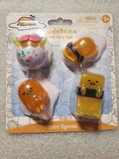 (Meh) Coleccionable - Juego de 4 mini figuras Sanrio Gudetama el huevo perezoso 2022
