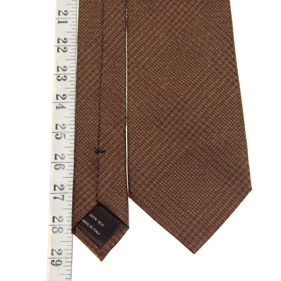 Tom Ford NWT Neck Tie in Brown/Black/Tan Plaid 100% Silk Made in Italy - Image 4 of 4