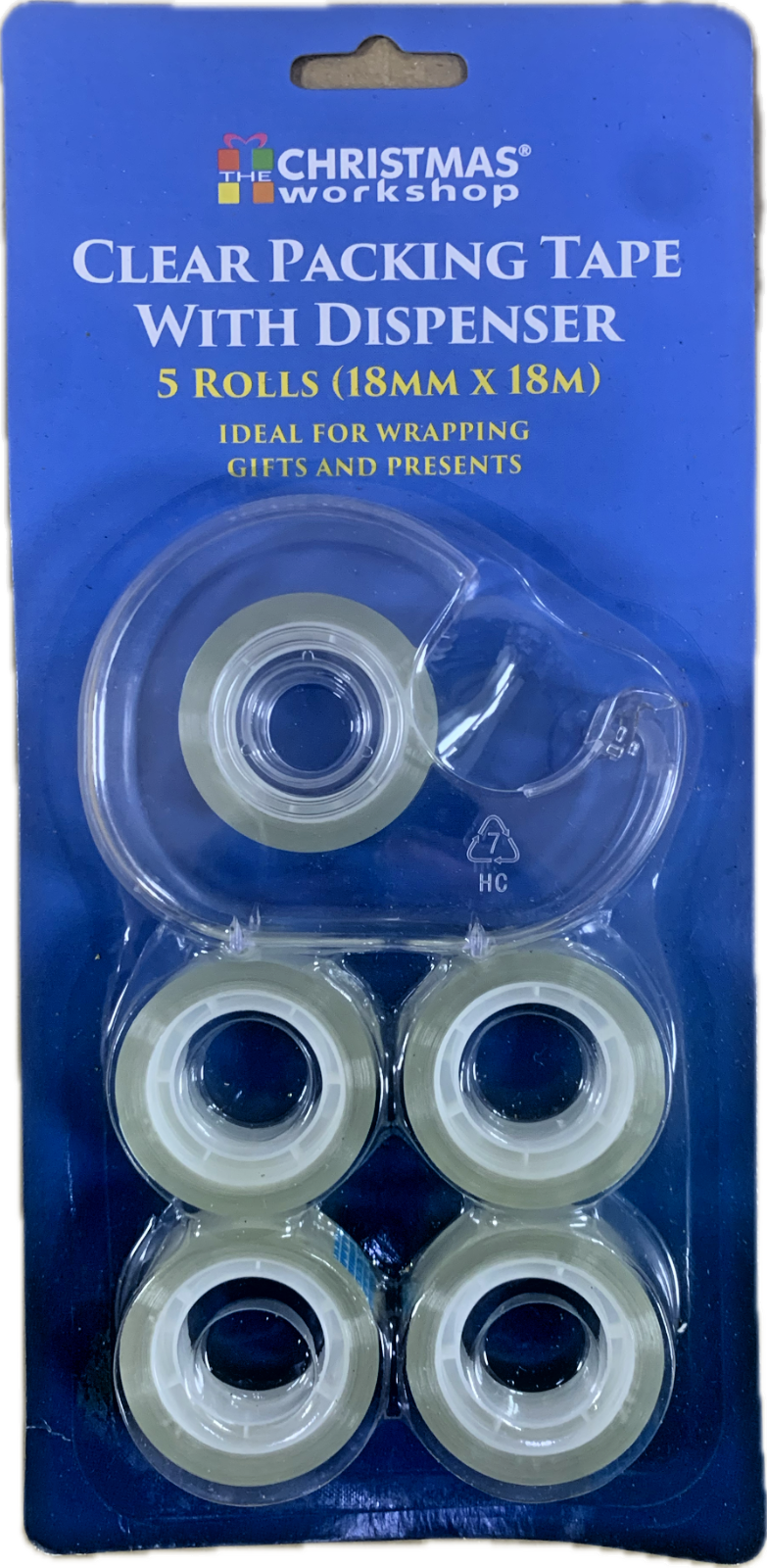 Mini Tape Dispenser Desktop  5 Rolls of Sellotape Gift Wrapping  18mm x 18m