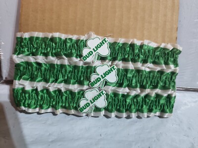 3 - Budweiser Bud Light St. Patrick's Day Green Clover Garter Belt New