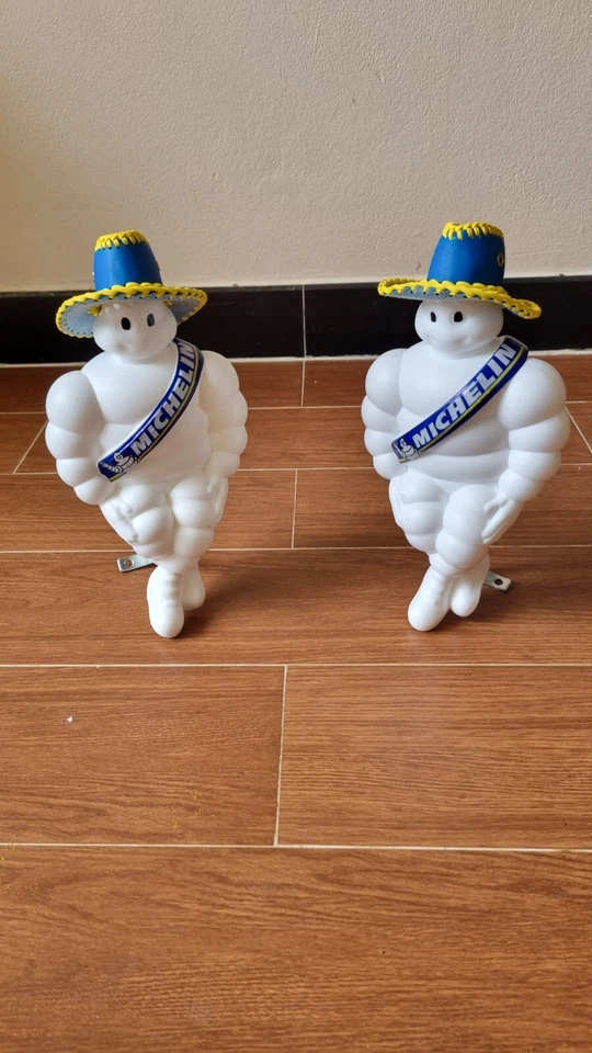 2 Pcs. 10" Bibendum Michelin Man Doll Tire Advertise Truck Decorate+Hats - Image 2 of 4
