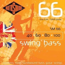 Rotosound SM66 'Swing Bass 66' Stainless Steel 4-String Bass strings 40-100