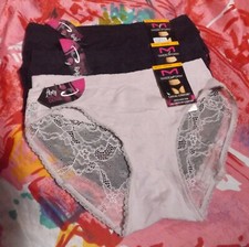 3 NEW MAIDENFORM DMCCSH CASUAL COMFORT MF LACE BACK DETAIL HIPSTER PANTIES S