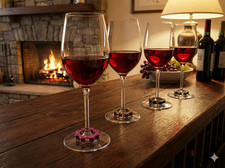 Set Wine Glass Charms Magnetic Colored Bike Chain Markers Great Gift for Bikers