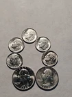 Washington Quarter & Roosevelt Dime Lot Of 7 Coins XF+🔥$1 Face 90% Silver🔥 #61
