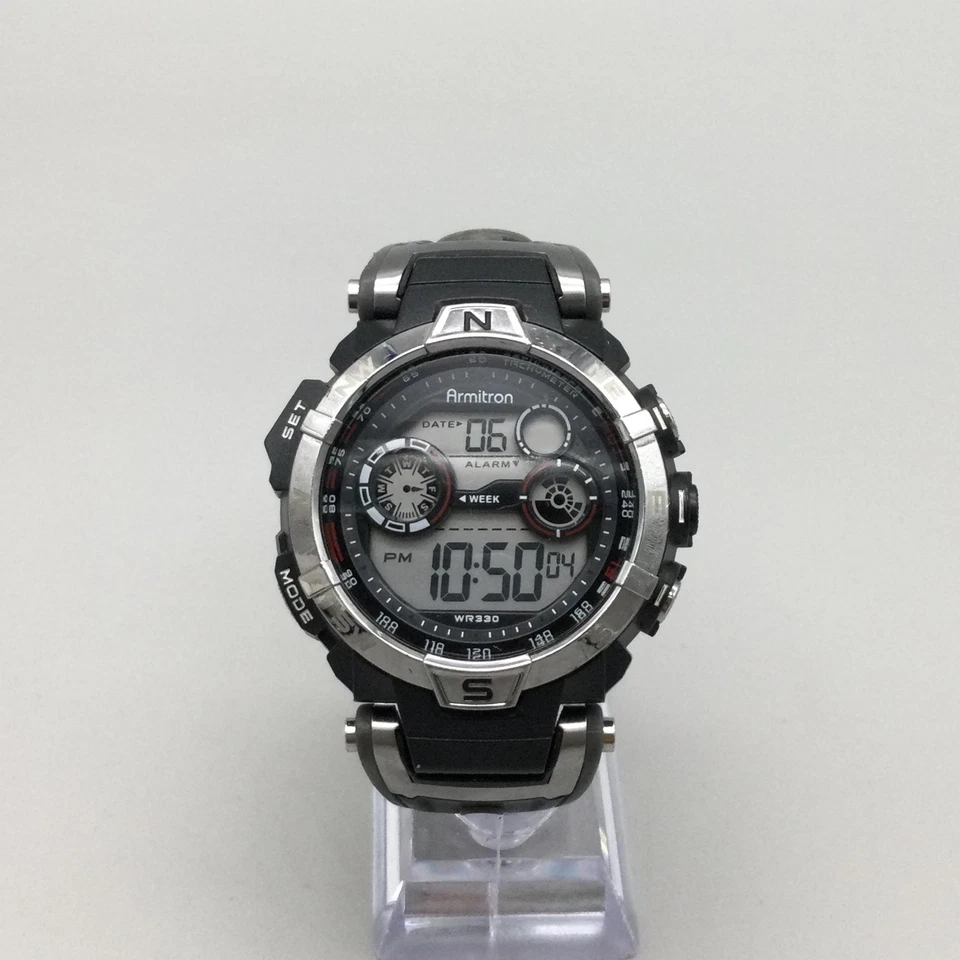 Armitron Sports Digital Watch Mens 48mm Alarm Date Stopwatch Timer New Battery - image 2 of 4
