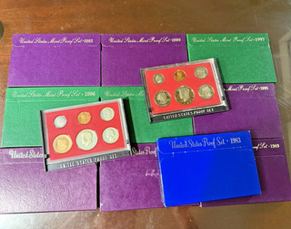 12 US Mint Coin Proof Sets 1980s 1990s Collectible Hard to Find Uncirculated