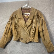 Vintage Rock Creek Jacket Womens M Suede Fringe Western Cowboy Concho Boho Brown