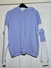 Shein Crop Blue and White Hoodie Size S Excellent Condition