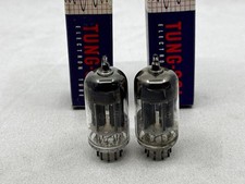  2 Tung-Sol 5687 Tubes Black Plates Horseshoe Getters Tests Strong Amplitrex