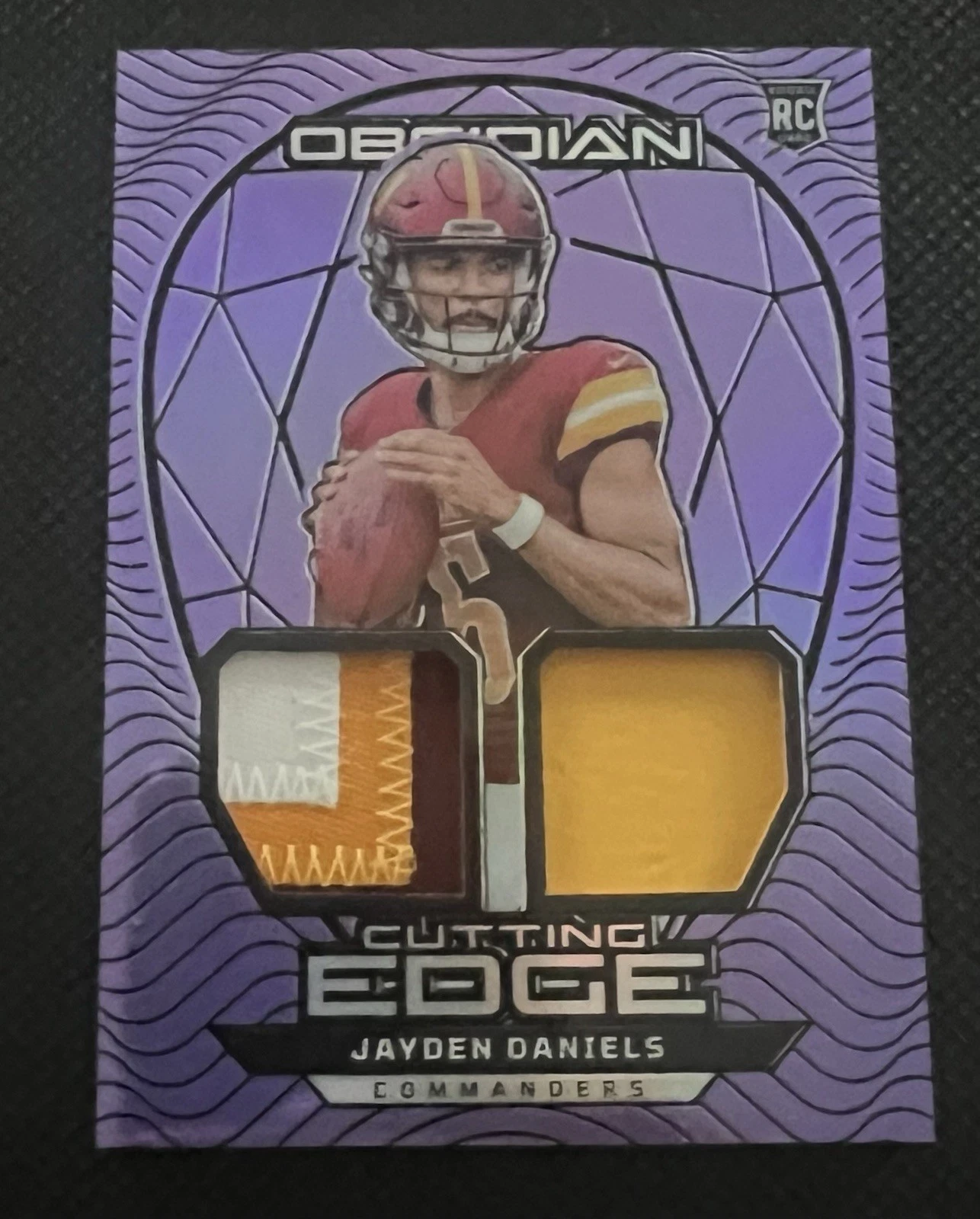Jayden Daniels Panini Obsidian Cutting Edge Materials #CEMJDS Purple