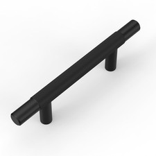 10 Pack Matte Black knurled Cabinet Pulls,3 Inch 76mm Hole Centers Solid Hea...