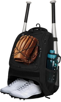 Youth Baseball Bag - Bat Backpack for Baseball, T-Ball & Softball