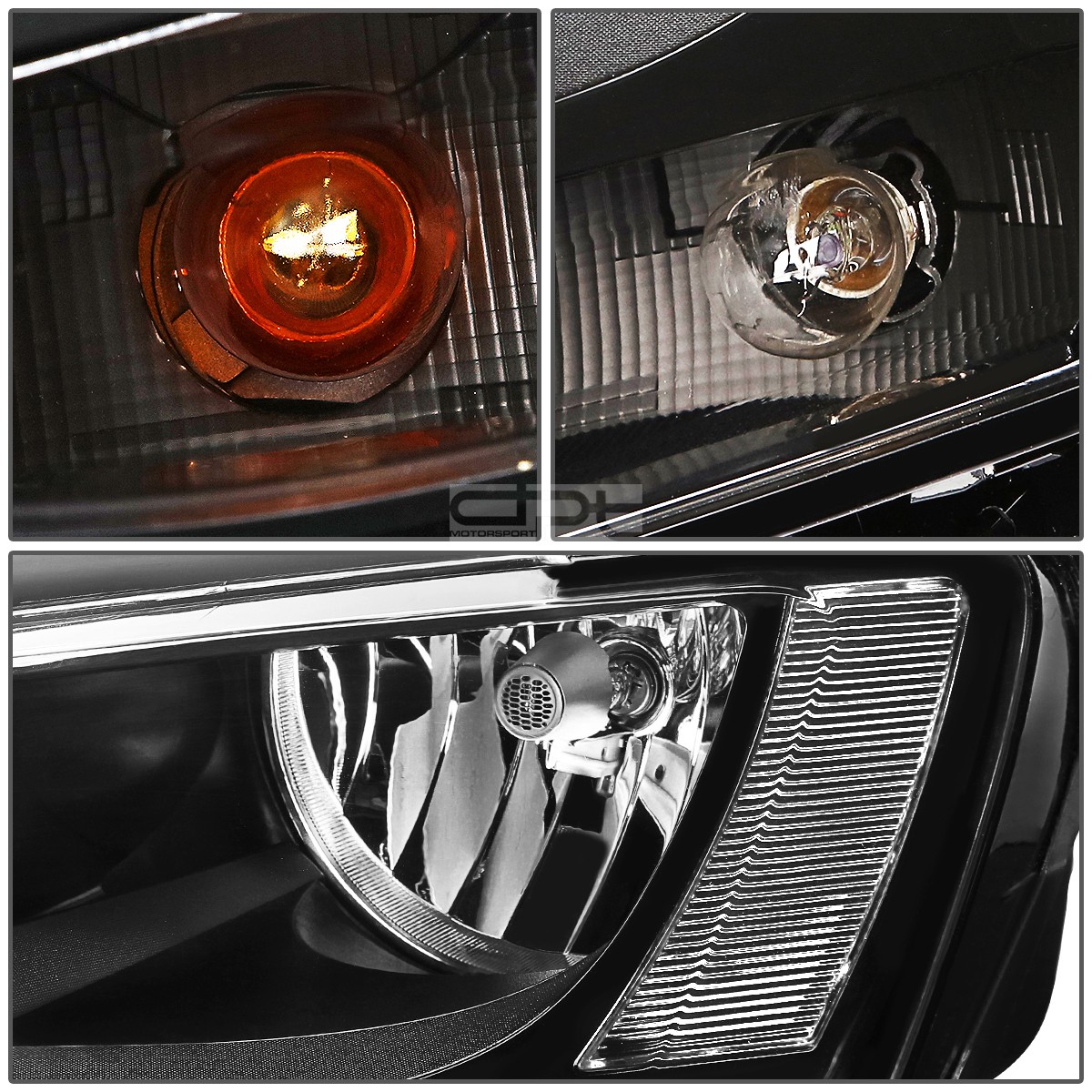 Fit 2011-2018 VW Jetta Mk6 Pair Black Housing Clear Corner Fit 2011-2018 VW Jetta Mk6 Pair Black Housing Clear Corner