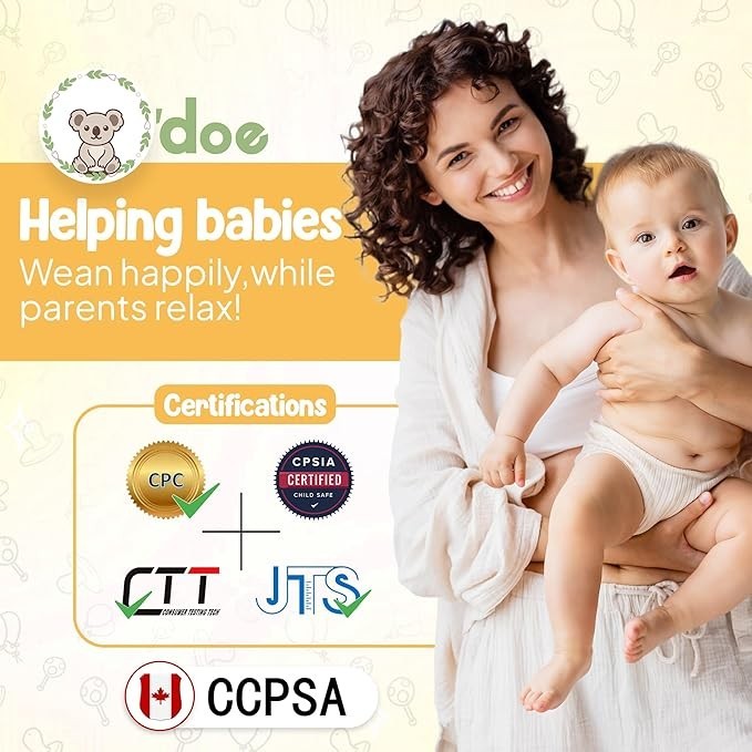 O'doe 17-Piece BPA-Free Silicone Baby Feeding Set. (Yellow, V2)