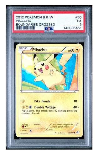 2012 POKEMON BLACK & WHITE BOUNDARIES CROSSED PIKACHU 50 PSA 5