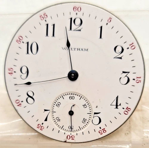 Antique WALTHAM 1915 Open face  Pocket Watch Movement  17 J-16 S !RUN !