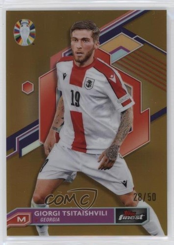 2023 Finest Road to UEFA Euro 2024 Gold Refractor 28/50 Giorgi Tsitaishvili #33