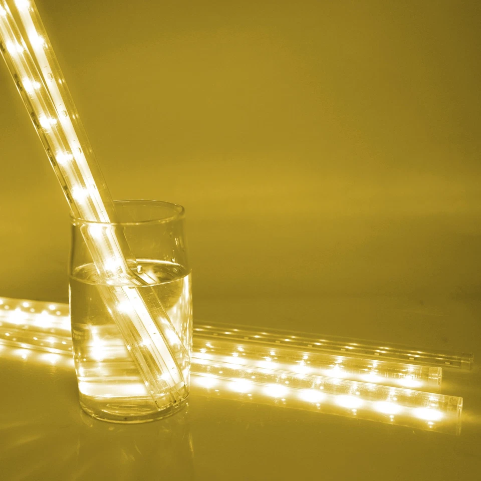 LED Meteor Shower Rain Lights Falling Icicle Snowfall Lights Garden Xmas Tree UK - Image 3 of 4