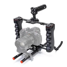 Camera Video Rig Cage, Aluminum Filmmaking Movie Making Kit with Top Handle &...