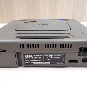 SEGA SATURN Gray Console bundle with 2 controllers & 5 Japanese games tested