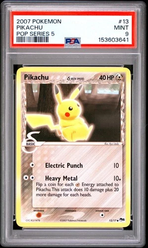 2007 POKEMON POP SERIES 5 #13 PIKACHU PSA 9