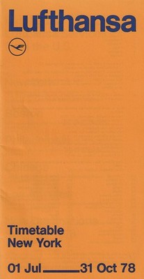 Lufthansa timetable 1978/07/01 local for New York
