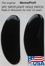 Police Vehicle Windshield Post Spotlight Hole Patch Cover Gloss Black 2 pc pack