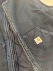 Vintage Carhartt Quilted Lined Work Vest Black Xl Faded Perfectly — photo 3