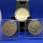 (3) Peace Dollar $1 Silver Coins Lot 1923 1924 1926 Circulated