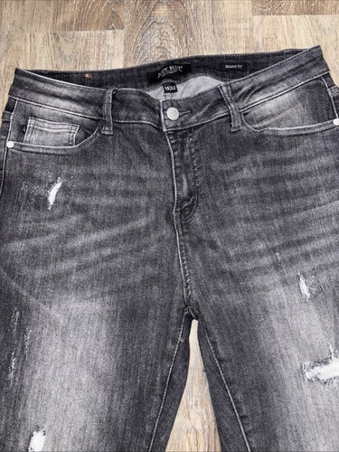 Judy Blue Jeans Women's 15/32 Black Distressed Acid Wash Skinny Fit - 第 4/11 張圖片