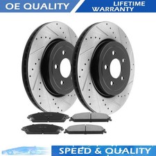345mm Front Drilled Rotors and Brake Pads for Chrysler 300 Dodge Challenger