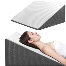 12" Bed Wedge Pillow for Headboard - Triangle Cooling Memory Foam Top Wedge