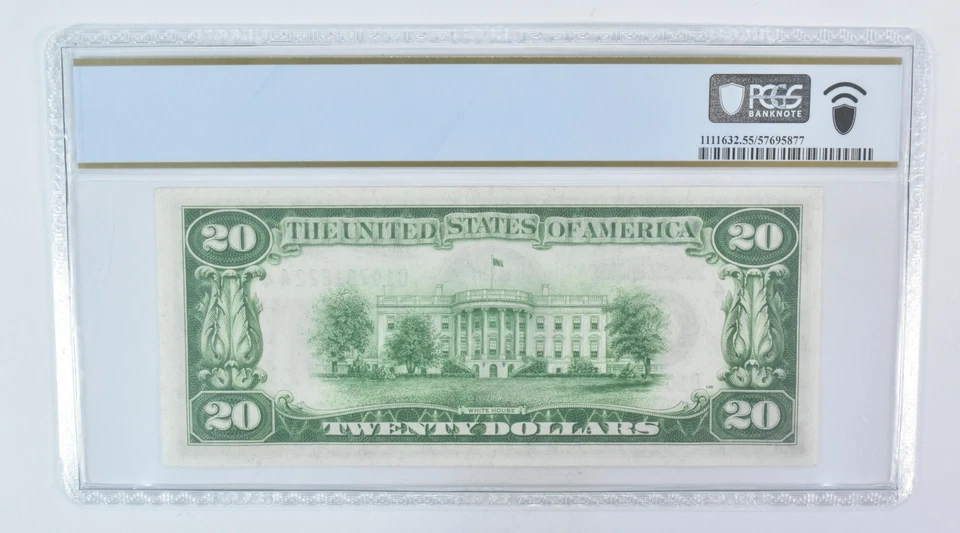 1928 $20 Cleveland OH FRN Fr#2050-D Choice AU 55 PPQ PCGS *5986 - Image 2 of 3