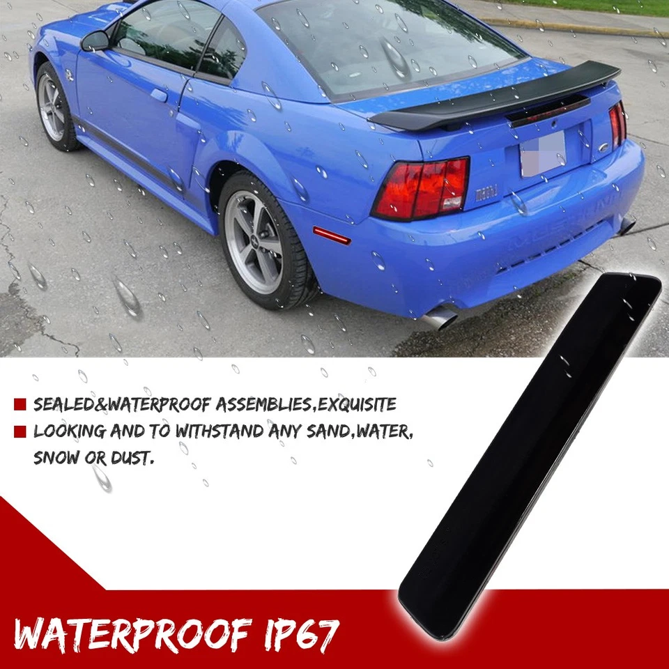 Luces de señalización laterales LED traseras con lente ahumada 2 piezas para Ford Mustang 1999-2004 Foto 4 de 4
